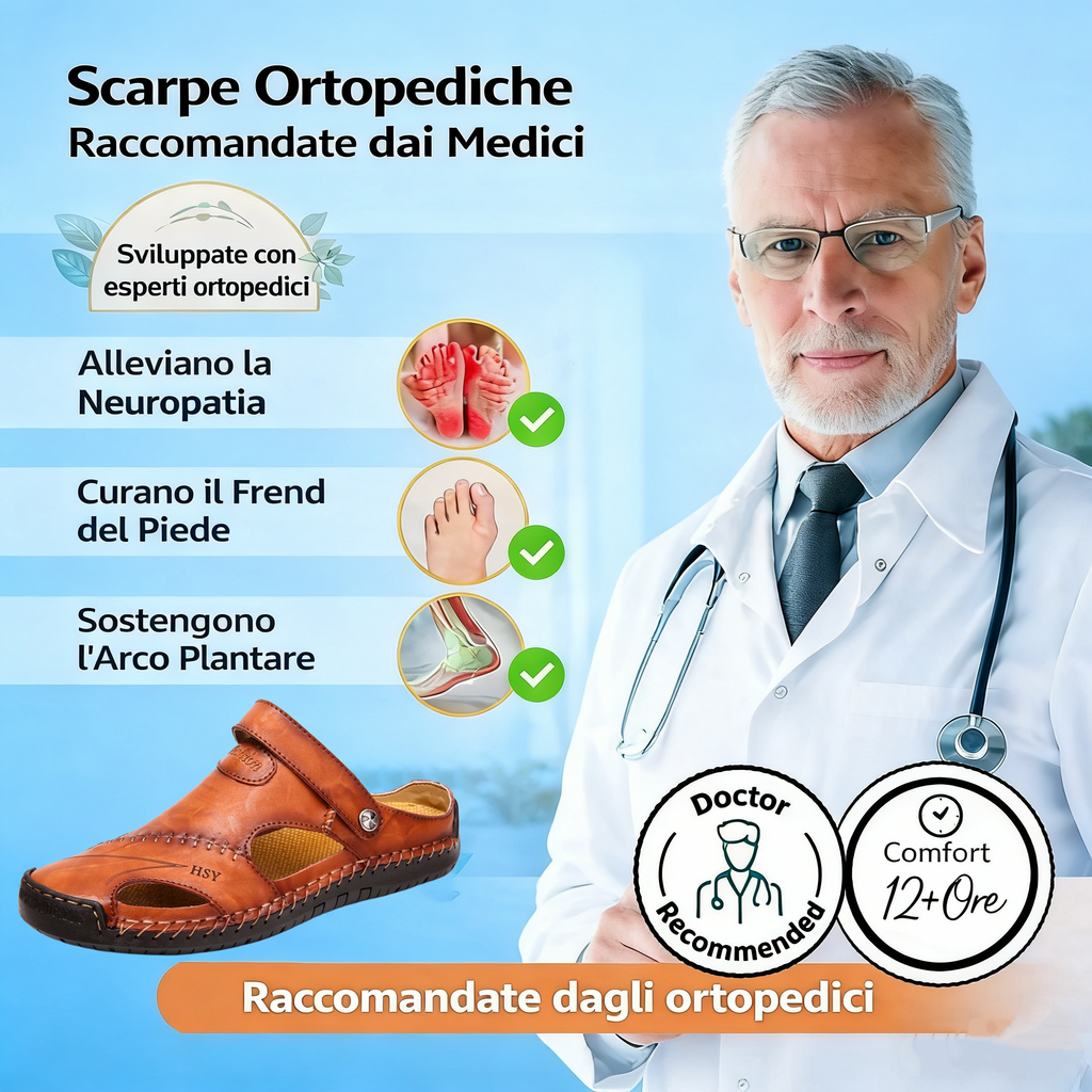 【⏰Ultimo giorno, sconto del 70%! Da non perdere!】Sandali ortopedici ergonomici realizzati in pelle di vacchetta australiana,✅progettati appositamente per gli uomini europei.