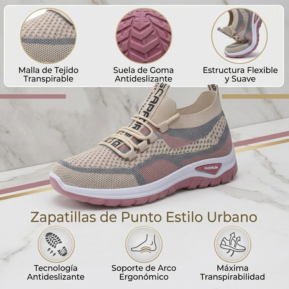 🔥Oferta especial por tiempo limitado🔥 Zapatos ortopédicos de malla para mujer: soporte para el arco, antideslizantes y con absorción de impactos 👟 Cada paso es fácil y cómodo, dile adiós al dolor ✅