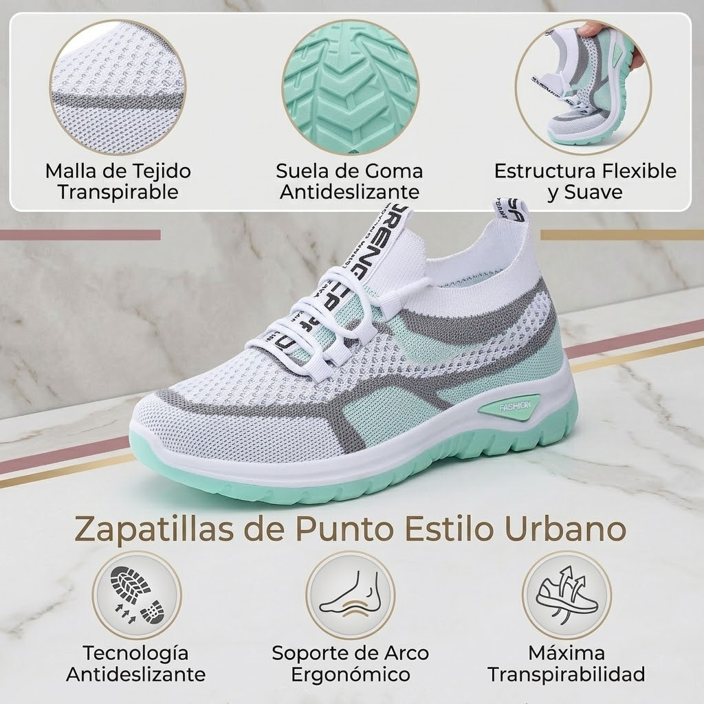 🔥Oferta especial por tiempo limitado🔥 Zapatos ortopédicos de malla para mujer: soporte para el arco, antideslizantes y con absorción de impactos 👟 Cada paso es fácil y cómodo, dile adiós al dolor ✅
