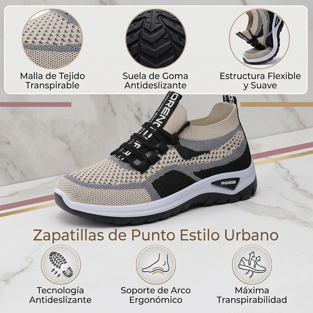 🔥Oferta especial por tiempo limitado🔥 Zapatos ortopédicos de malla para mujer: soporte para el arco, antideslizantes y con absorción de impactos 👟 Cada paso es fácil y cómodo, dile adiós al dolor ✅
