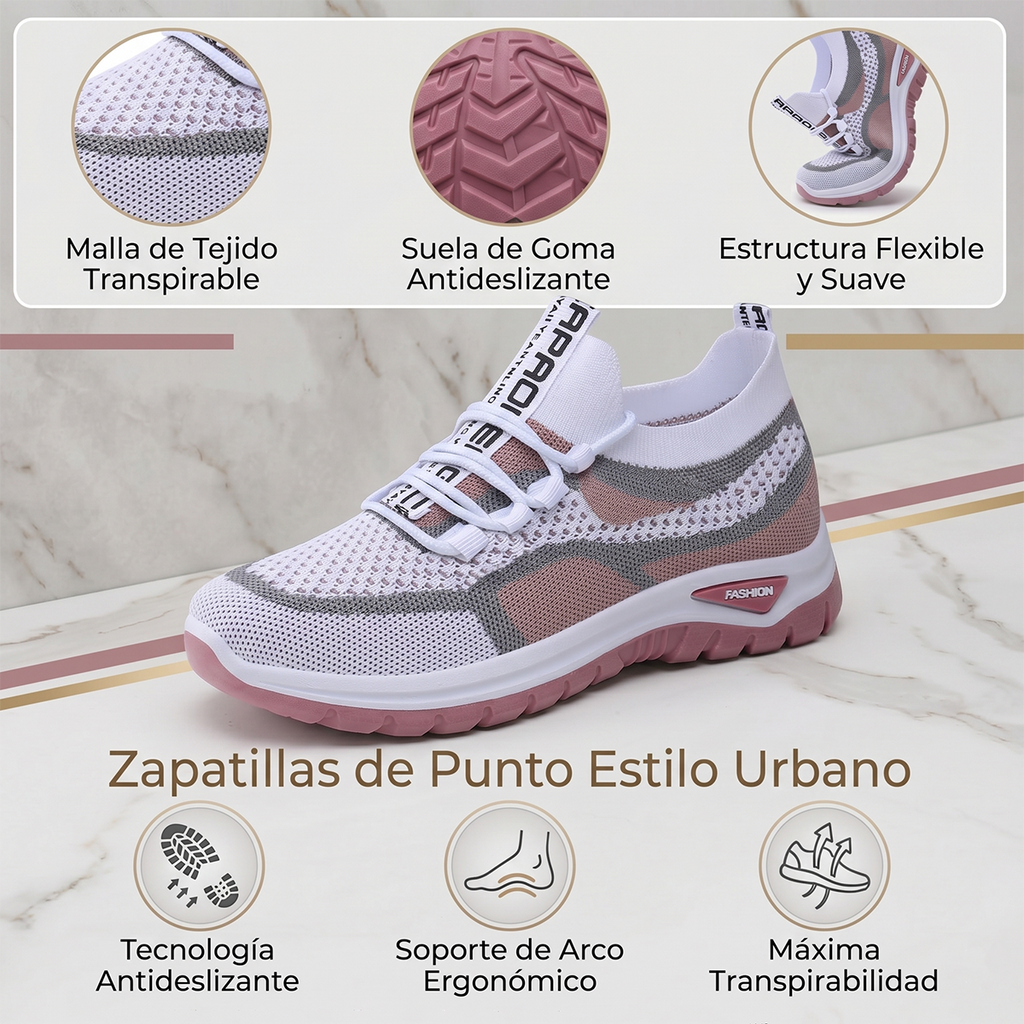 🔥Oferta especial por tiempo limitado🔥 Zapatos ortopédicos de malla para mujer: soporte para el arco, antideslizantes y con absorción de impactos 👟 Cada paso es fácil y cómodo, dile adiós al dolor ✅