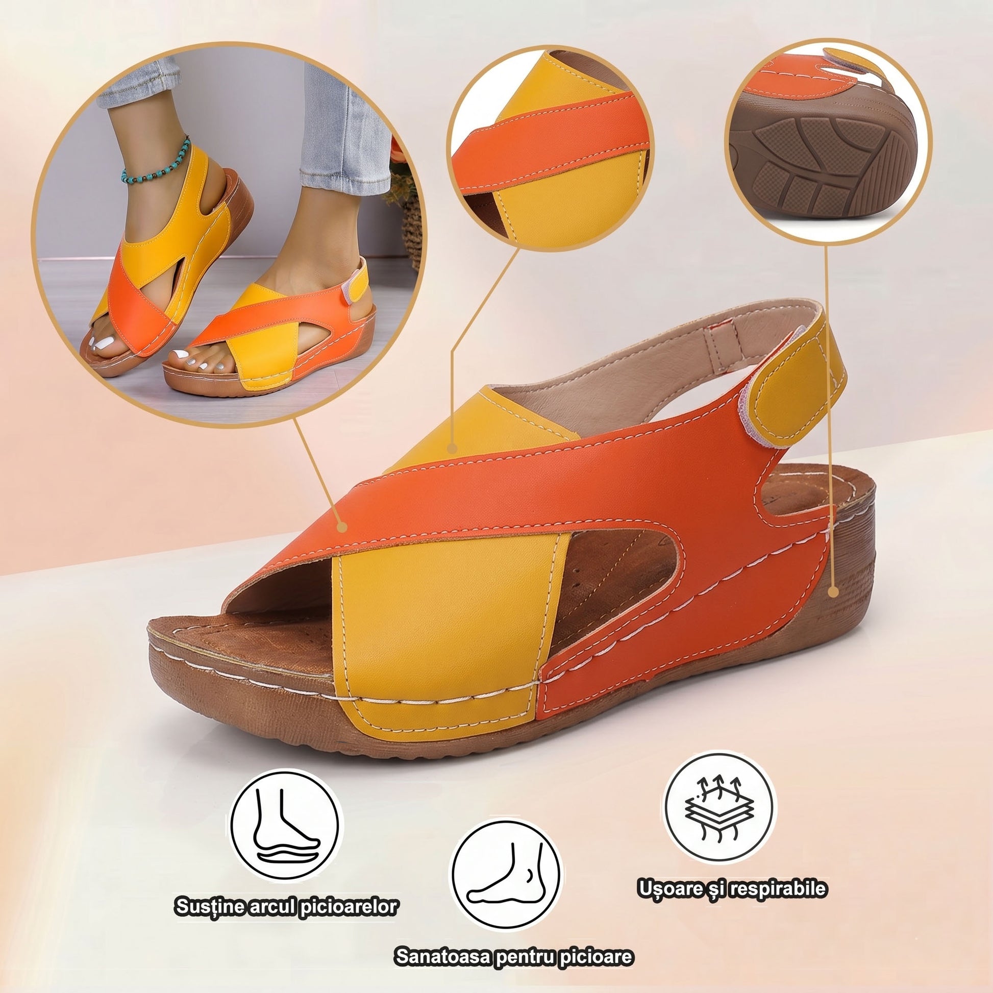 ⏰️Nu rata reducerea noastră de 50%! ✅ Sandale de înaltă calitate 🦶 Model nou de vară - impermeabile și antiderapante 🔴 ușoare și elegante, potrivite pentru orice ocazie.