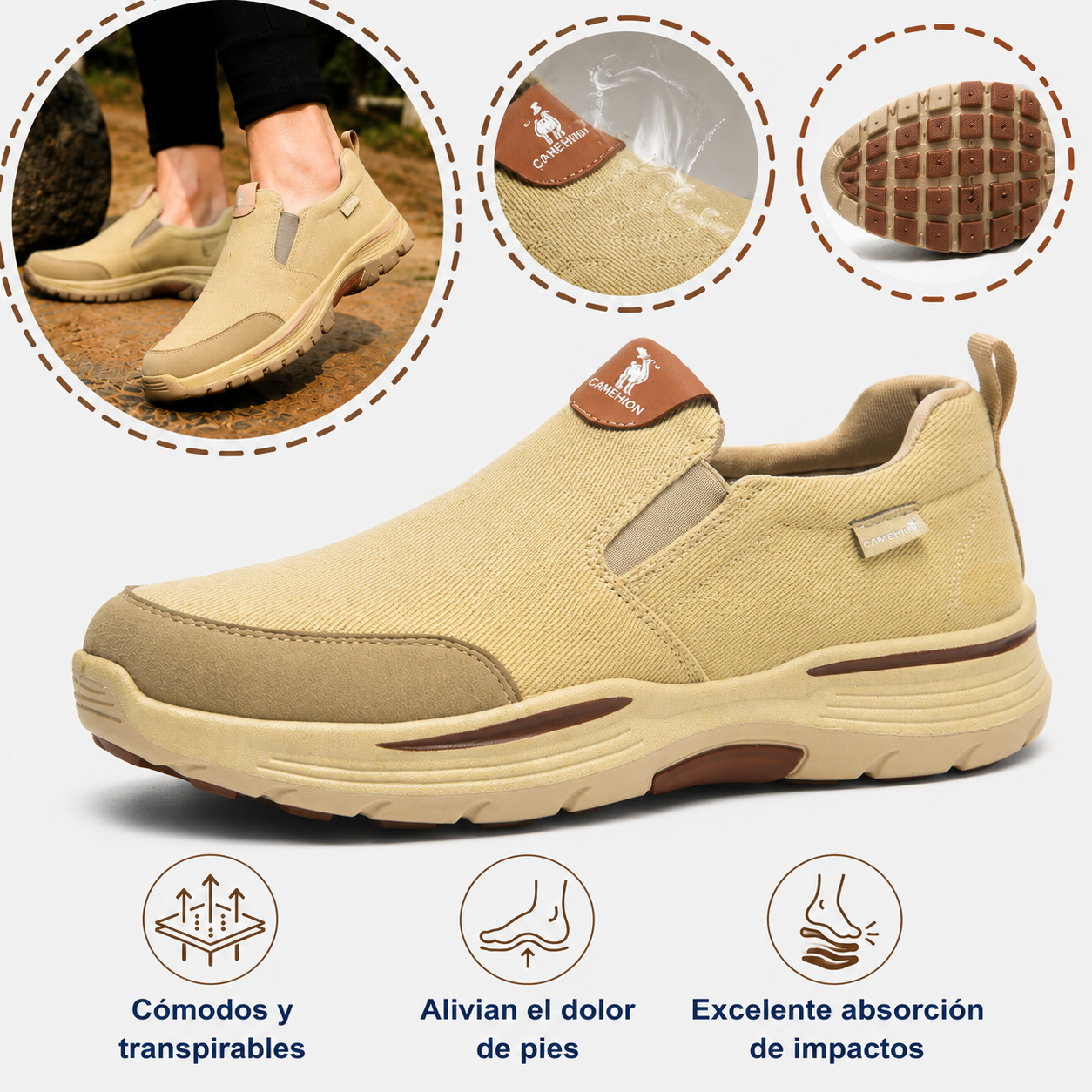 🔥 Zapatos ortopédicos de diseño ergonómico ⏰ Zapatos de lona ligeros y transpirables 👞 Proporcionan soporte para el arco para caminar sin dolor