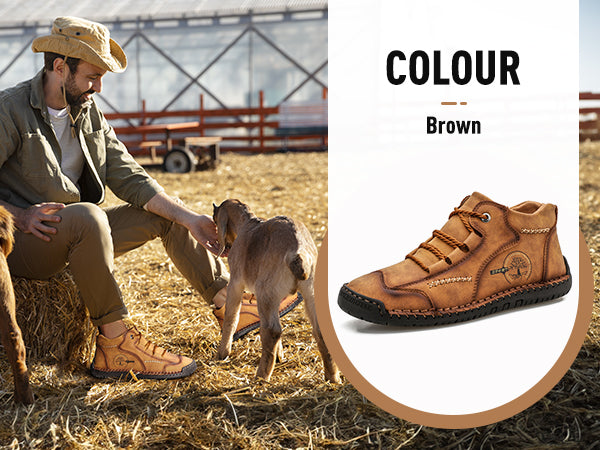 (🔥 50% de descuento - ¡No te lo pierdas!) Zapatos de piel de becerro premium - Zapatos ortopédicos - 👞 Impermeables y antideslizantes (soporte de arco para caminar más fácilmente)