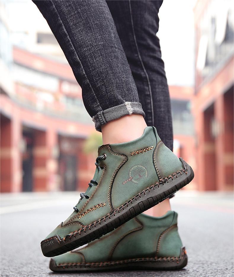 (🔥 50% de descuento - ¡No te lo pierdas!) Zapatos de piel de becerro premium - Zapatos ortopédicos - 👞 Impermeables y antideslizantes (soporte de arco para caminar más fácilmente)