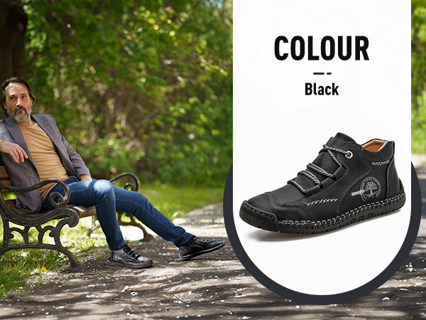 (🔥 50% de descuento - ¡No te lo pierdas!) Zapatos de piel de becerro premium - Zapatos ortopédicos - 👞 Impermeables y antideslizantes (soporte de arco para caminar más fácilmente)