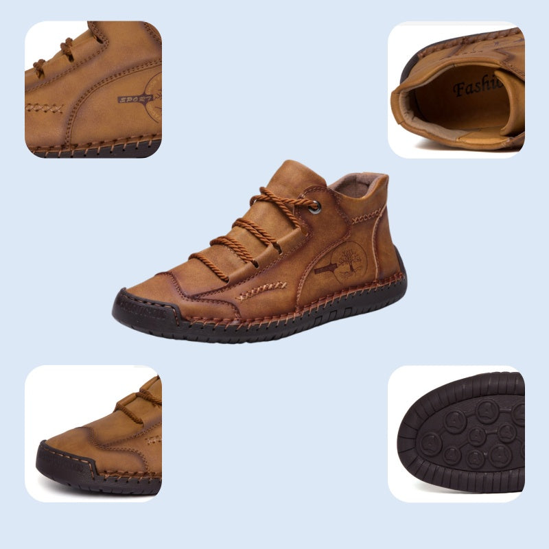 (🔥 50% de descuento - ¡No te lo pierdas!) Zapatos de piel de becerro premium - Zapatos ortopédicos - 👞 Impermeables y antideslizantes (soporte de arco para caminar más fácilmente)