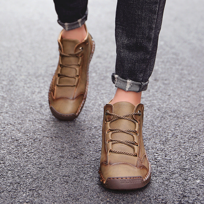 (🔥 50% de descuento - ¡No te lo pierdas!) Zapatos de piel de becerro premium - Zapatos ortopédicos - 👞 Impermeables y antideslizantes (soporte de arco para caminar más fácilmente)