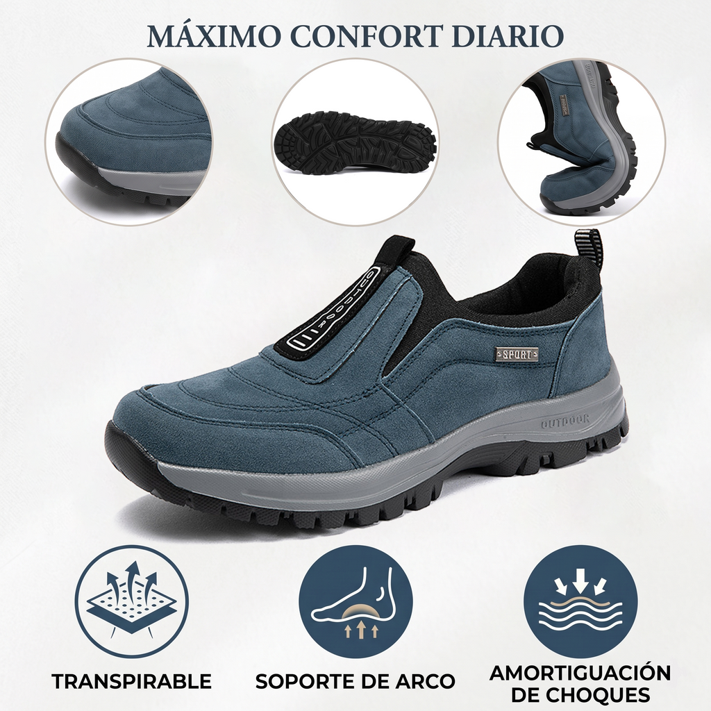 🔥 50% de descuento - ¡No te lo pierdas! 🦶Zapatos de Exterior ASSNAS para Hombre | Soporte de Arco Avanzado, Gamuza Antideslizante y Confort Total
