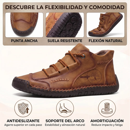 (🔥 50% de descuento - ¡No te lo pierdas!) Zapatos de piel de becerro premium - Zapatos ortopédicos - 👞 Impermeables y antideslizantes (soporte de arco para caminar más fácilmente)