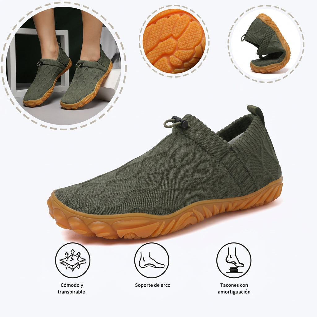 Zapatillas deportivas ortopédicas de malla: con soporte para el arco del pie, que alivia el dolor; amortiguación suave.