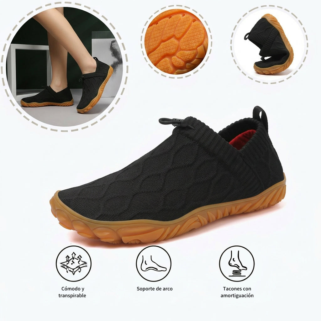 Zapatillas deportivas ortopédicas de malla: con soporte para el arco del pie, que alivia el dolor; amortiguación suave.