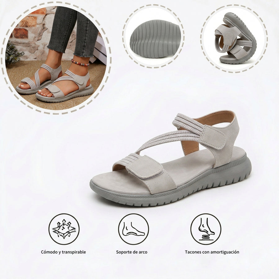 Sandalias ortopédicas cómodas: soporte ergonómico para el arco del pie, ancho ajustable y diseño que realza la silueta de la pierna.