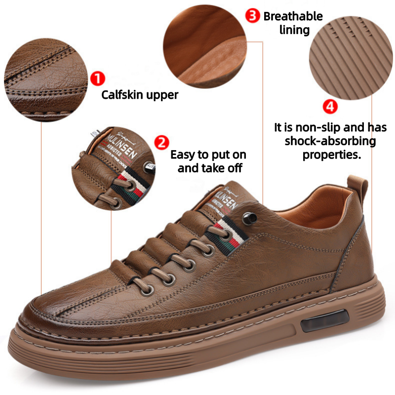 🔥Zapatos ortopédicos cosidos a mano de piel de becerro australiana👞✅Soporte para el arco del pie: alivia el dolor de pies✅Imprescindibles para hombres: impermeables y antideslizantes✅