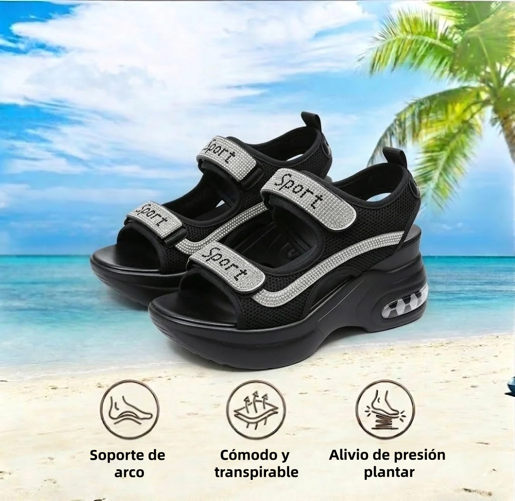【⏰¡Hoy con un 60% de descuento! ¡No te lo pierdas!】Nuevas sandalias de moda para 2026✅Punta ancha + Ajuste con velcro + Amortiguación de aire + 🔴Soporte de arco multipunto