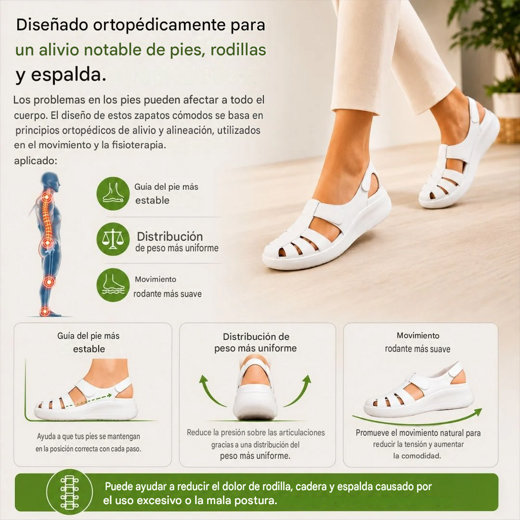 🔥50% de descuento: Sandalias BellaVita de cuero genuino cómodas — Suavidad premium · Antideslizantes · Ligeras · Frescas