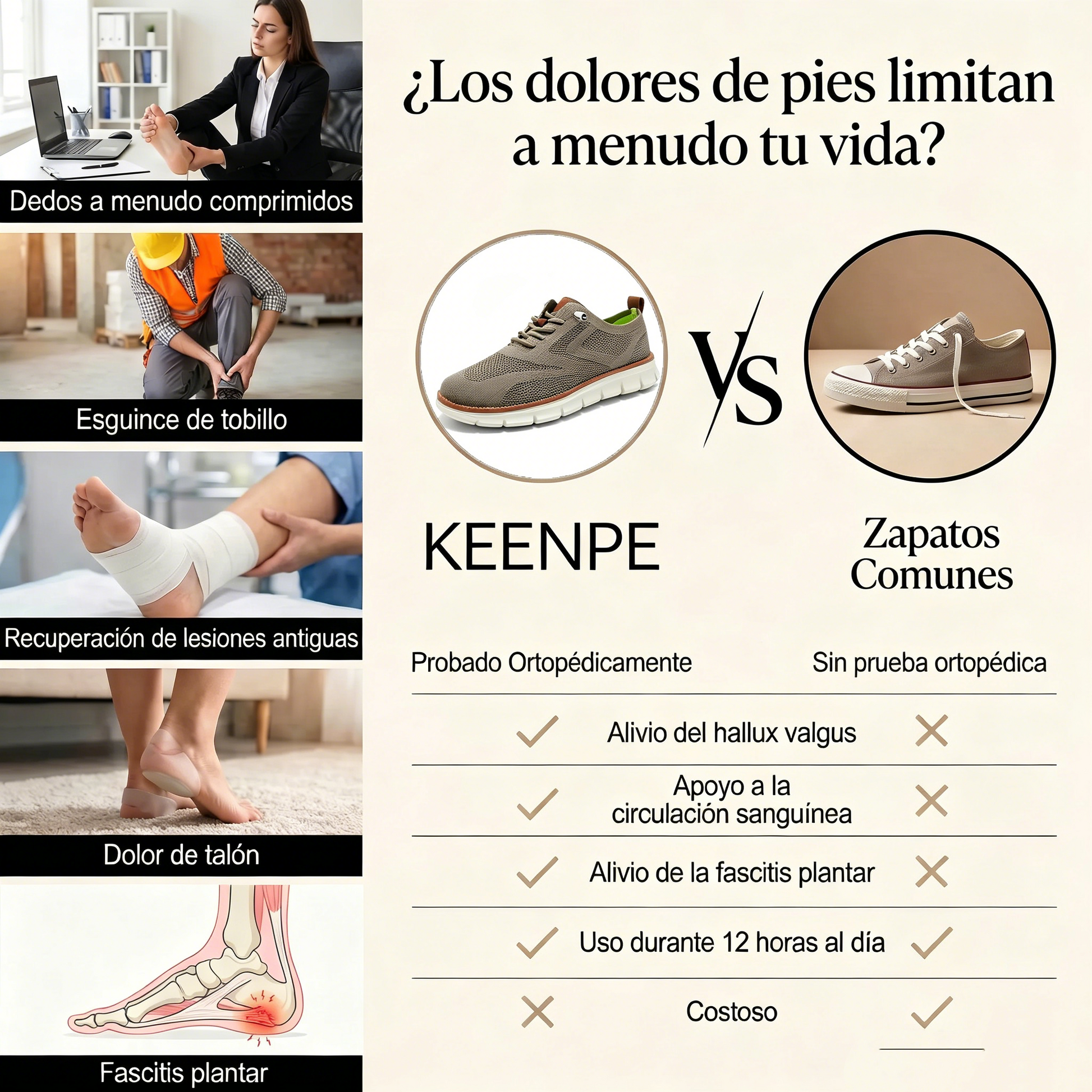 🔥50% de descuento hoy - ¡no te lo pierdas!  ⏰Zapatos ortopédicos de malla de verano suaves y cómodos (soporte de arco - alivia el dolor de pies)