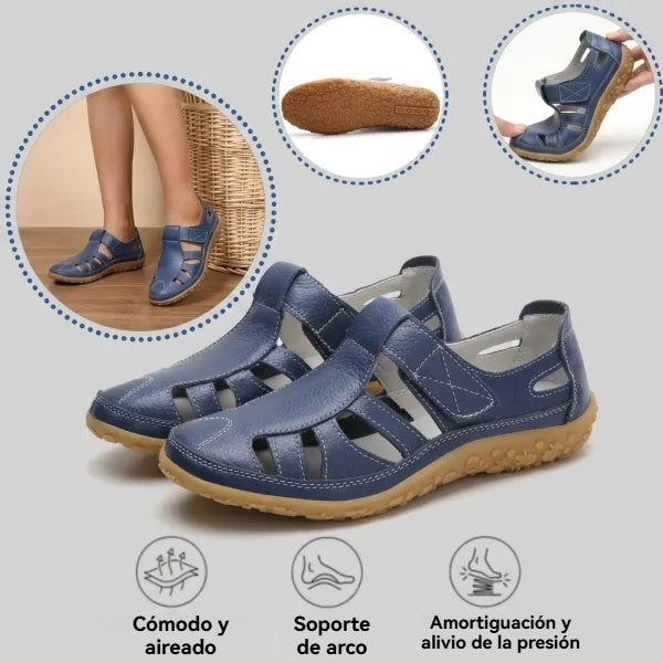 🔥50% de descuento: Sandalias BellaVita de cuero genuino cómodas — Suavidad premium · Antideslizantes · Ligeras · Frescas