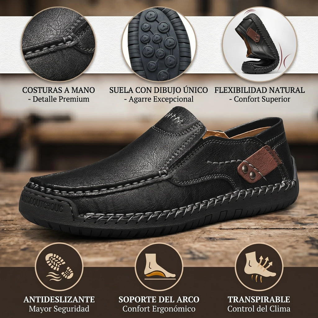 🎉¡Último día! ¡50% de descuento! ✅Zapatos ortopédicos médicos, mocasines de cuero genuino con soporte para el arco del pie, alivian eficazmente el dolor de espalda, articulaciones y pies, impermeables y antideslizantes.