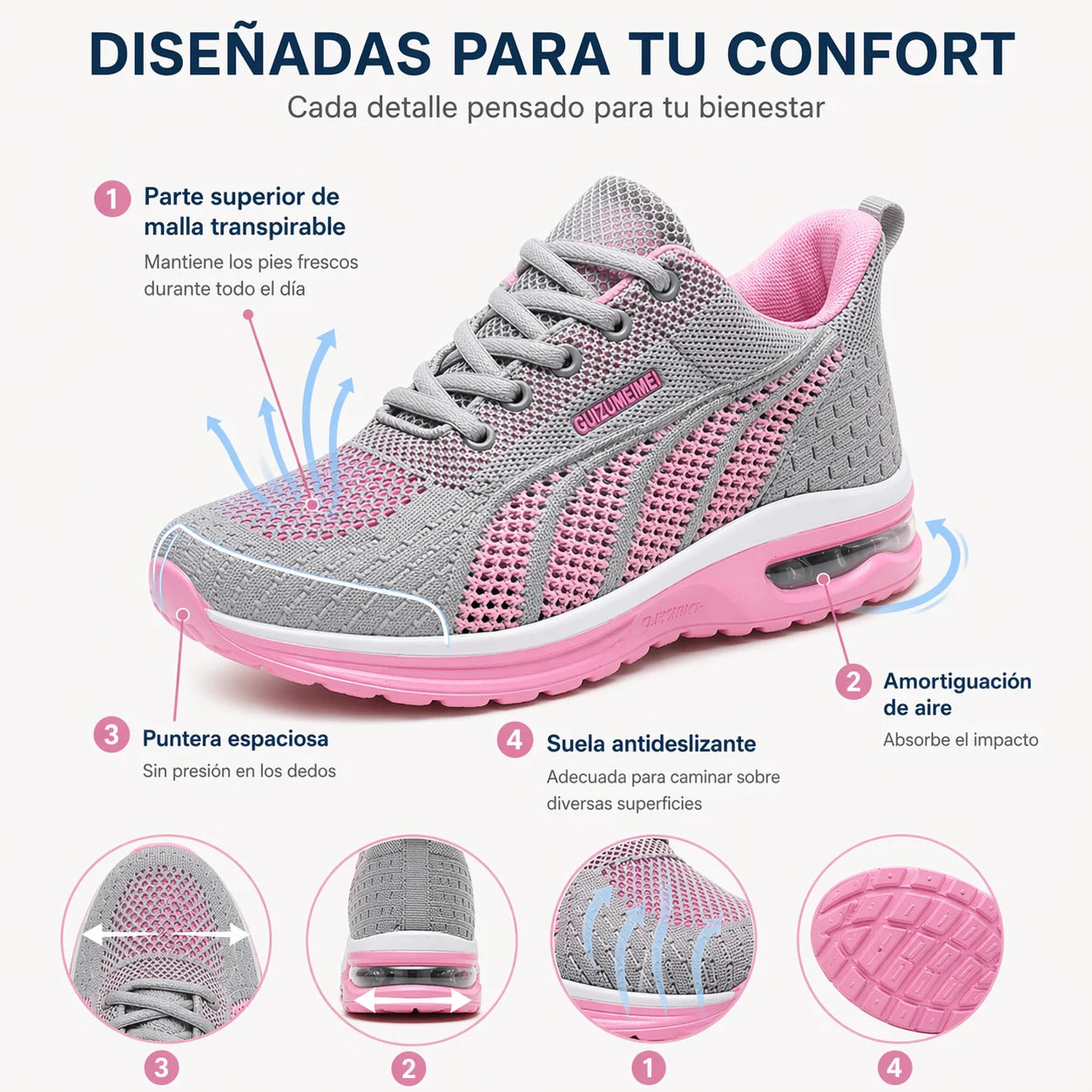 ¡50% de descuento por tiempo limitado! 🔥 Zapatos para mujer, ligeros y cómodos: perfectos para usar todo el día, fáciles de poner y quitar. ✅ Impermeables y antideslizantes.