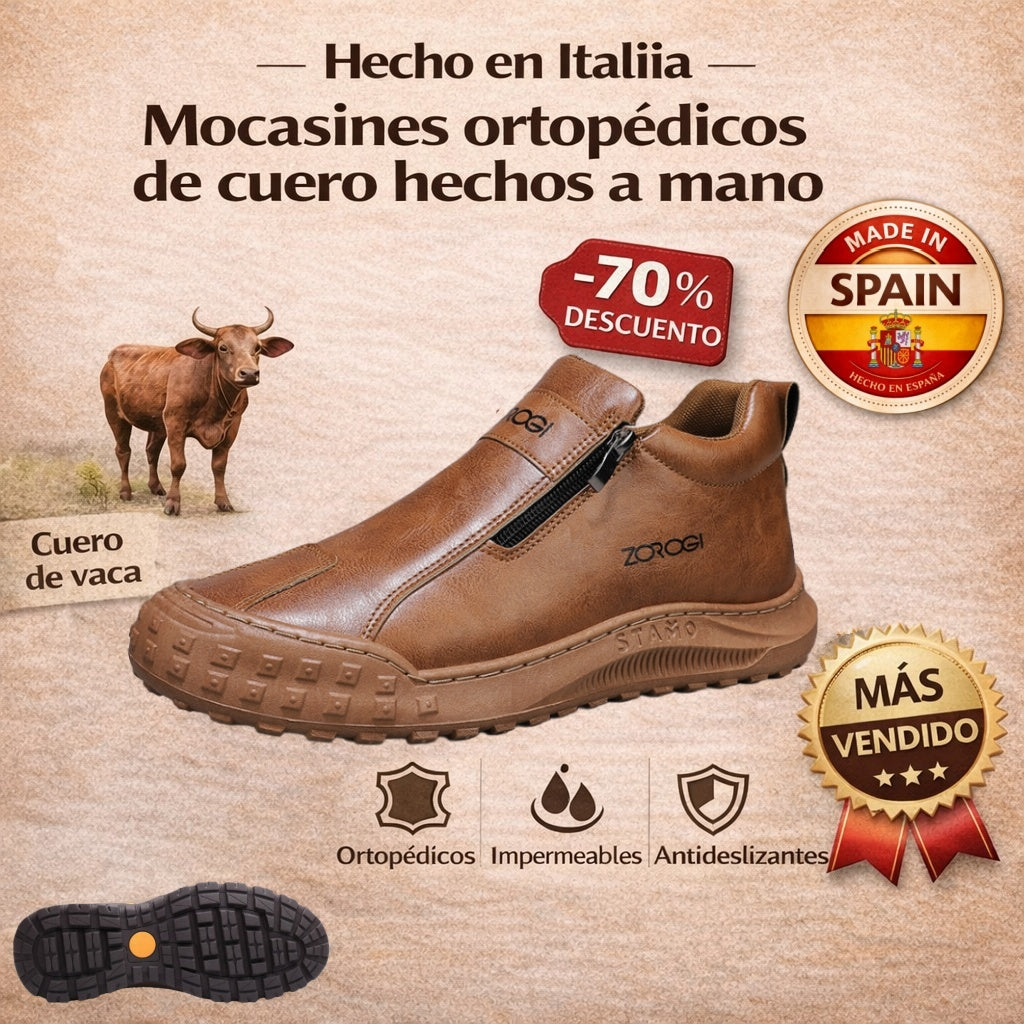 ⏰ Compra uno y llévate otro gratis 🔥 Zapatos de hombre de cuero genuino hechos a mano 🐂 Cómodos para largas caminatas | Soporte resistente ✅ Varios tamaños disponibles