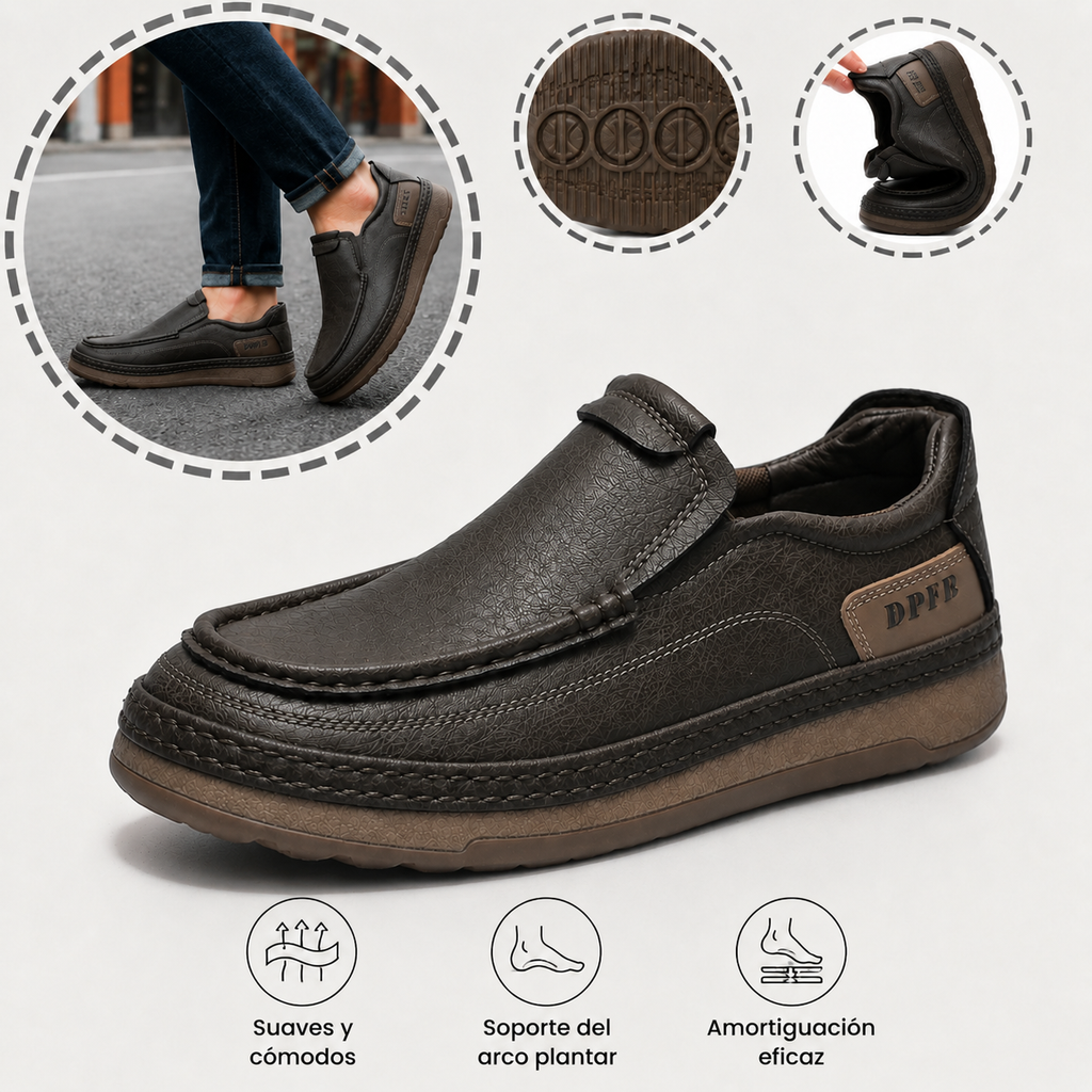 🎉 ¡Sconto del 50% hoy! 👞 Zapatos de cuero para hombre de uso diario 🐂 Hechos de piel de vacuno australiana de alta calidad ✅ Transpirables y ligeros 🦶 Soporte del arco plantar y eficaz absorción de impactos ✅ Ideales para caminar todo el día sin moles