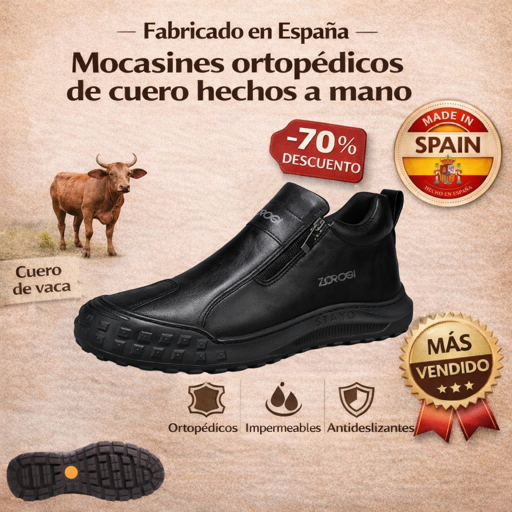 ⏰ Compra uno y llévate otro gratis 🔥 Zapatos de hombre de cuero genuino hechos a mano 🐂 Cómodos para largas caminatas | Soporte resistente ✅ Varios tamaños disponibles
