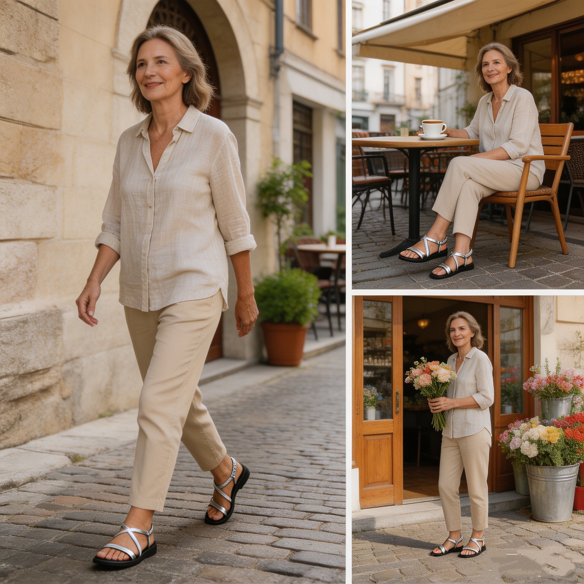Sandalias ortopédicas ergonómicas — Con soporte para el arco que ayuda a aliviar el dolor de pies, estabilizar el talón y reducir la inestabilidad al caminar