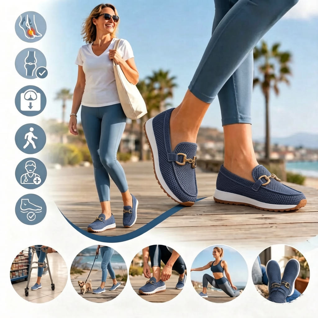 🎉 ¡Precio exclusivo para socios! Zapatos correctores para caminar, ideales para personas de mediana y avanzada edad: ¡sus suelas suaves garantizan una pisada cómoda durante todo el día!