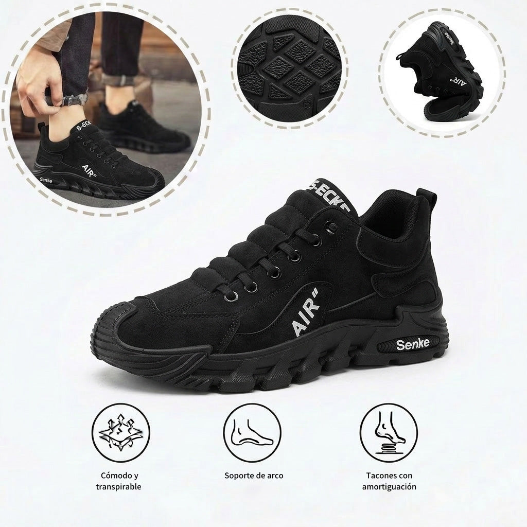 Zapatos ortopédicos casuales y cómodos — hechos a mano en cuero vacuno italiano con soporte para el arco plantar
