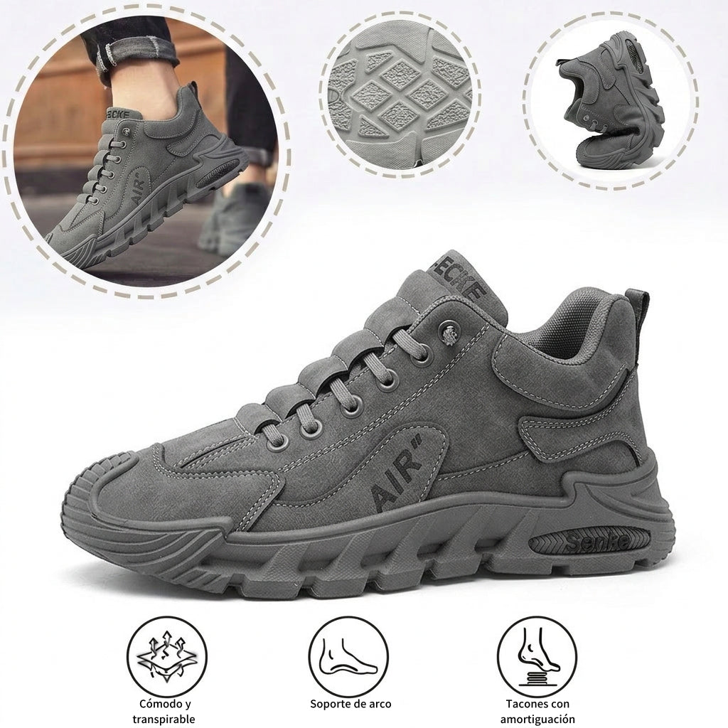 Zapatos ortopédicos casuales y cómodos — hechos a mano en cuero vacuno italiano con soporte para el arco plantar
