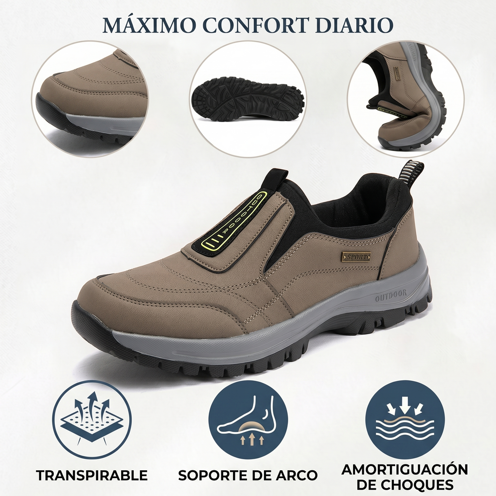 🔥 50% de descuento - ¡No te lo pierdas! 🦶Zapatos de Exterior ASSNAS para Hombre | Soporte de Arco Avanzado, Gamuza Antideslizante y Confort Total