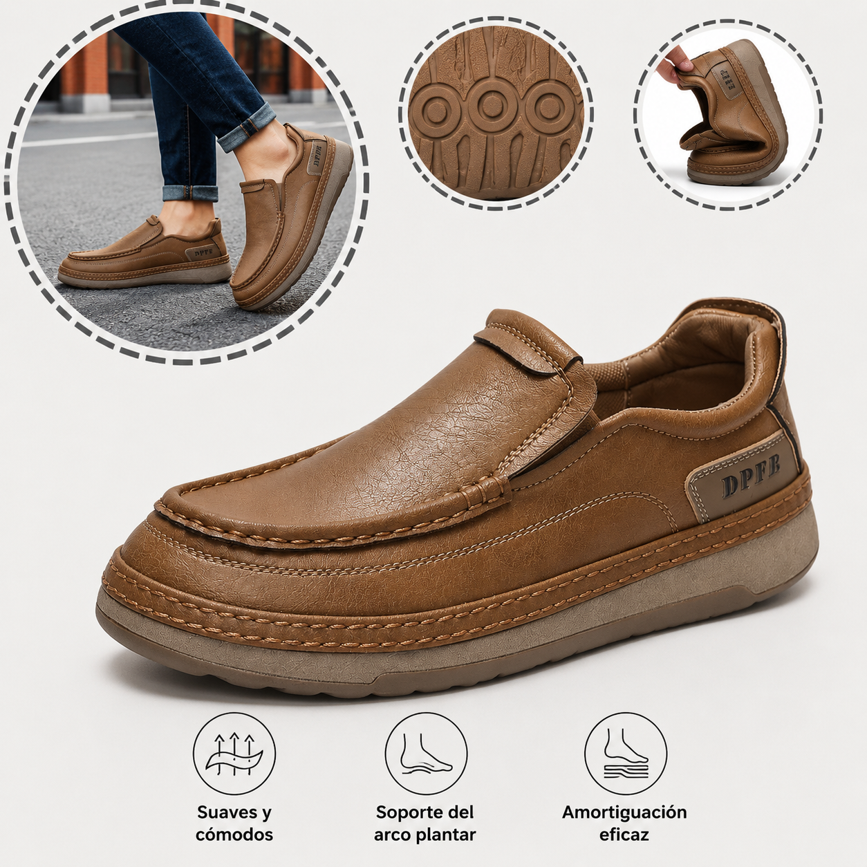 🎉 ¡Sconto del 50% hoy! 👞 Zapatos de cuero para hombre de uso diario 🐂 Hechos de piel de vacuno australiana de alta calidad ✅ Transpirables y ligeros 🦶 Soporte del arco plantar y eficaz absorción de impactos ✅ Ideales para caminar todo el día sin moles