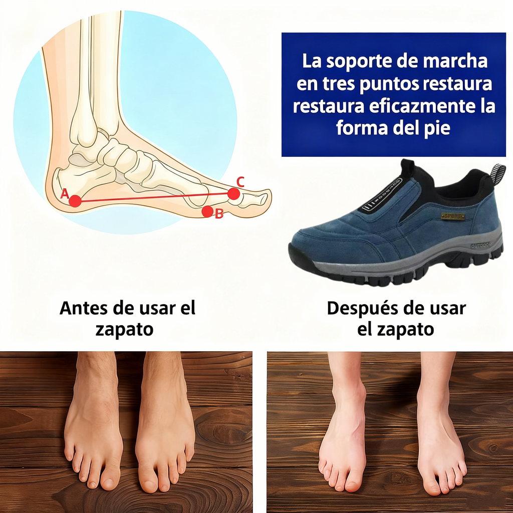 🎁 Oferta especial: 50% 🎁 Zapatos ortopédicos para caminar para hombre — Zapatos de gamuza cosidos a mano 👟 Impermeables y antideslizantes ✅ Soporte para el arco — Caminar cómodamente.