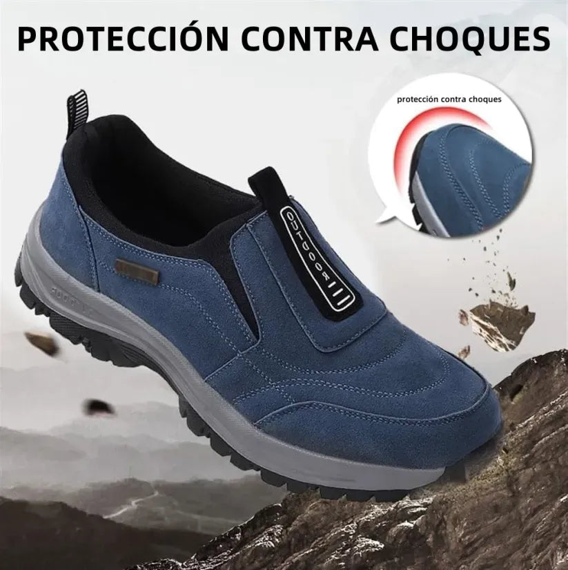 🎁 Oferta especial: 50% 🎁 Zapatos ortopédicos para caminar para hombre — Zapatos de gamuza cosidos a mano 👟 Impermeables y antideslizantes ✅ Soporte para el arco — Caminar cómodamente.