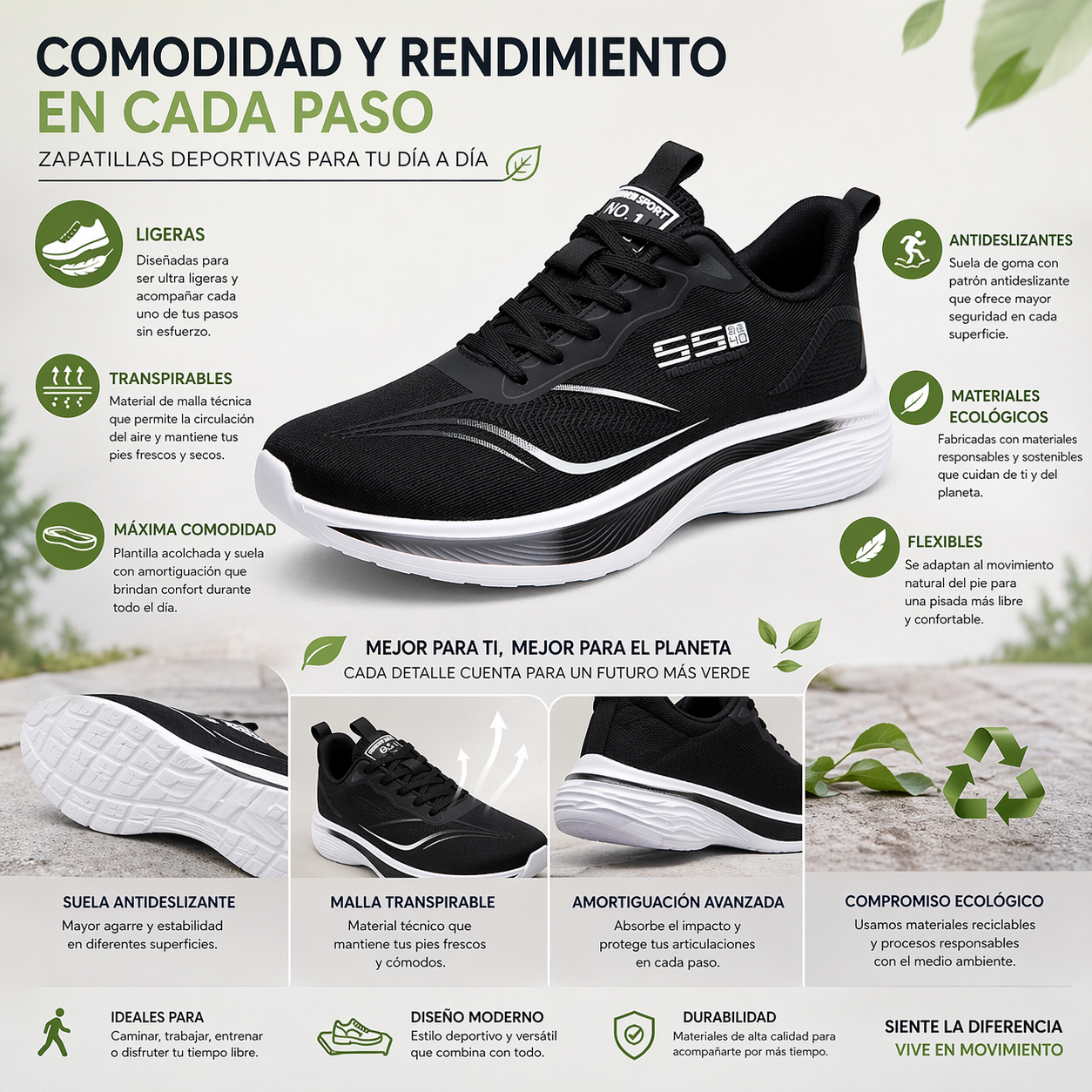 🎁¡Último día para aprovechar el 50% de descuento! ¡No te pierdas la oportunidad! ⏰Alivia el dolor de pies y la fascitis: Zapatillas deportivas ortopédicas cómodas y ligeras