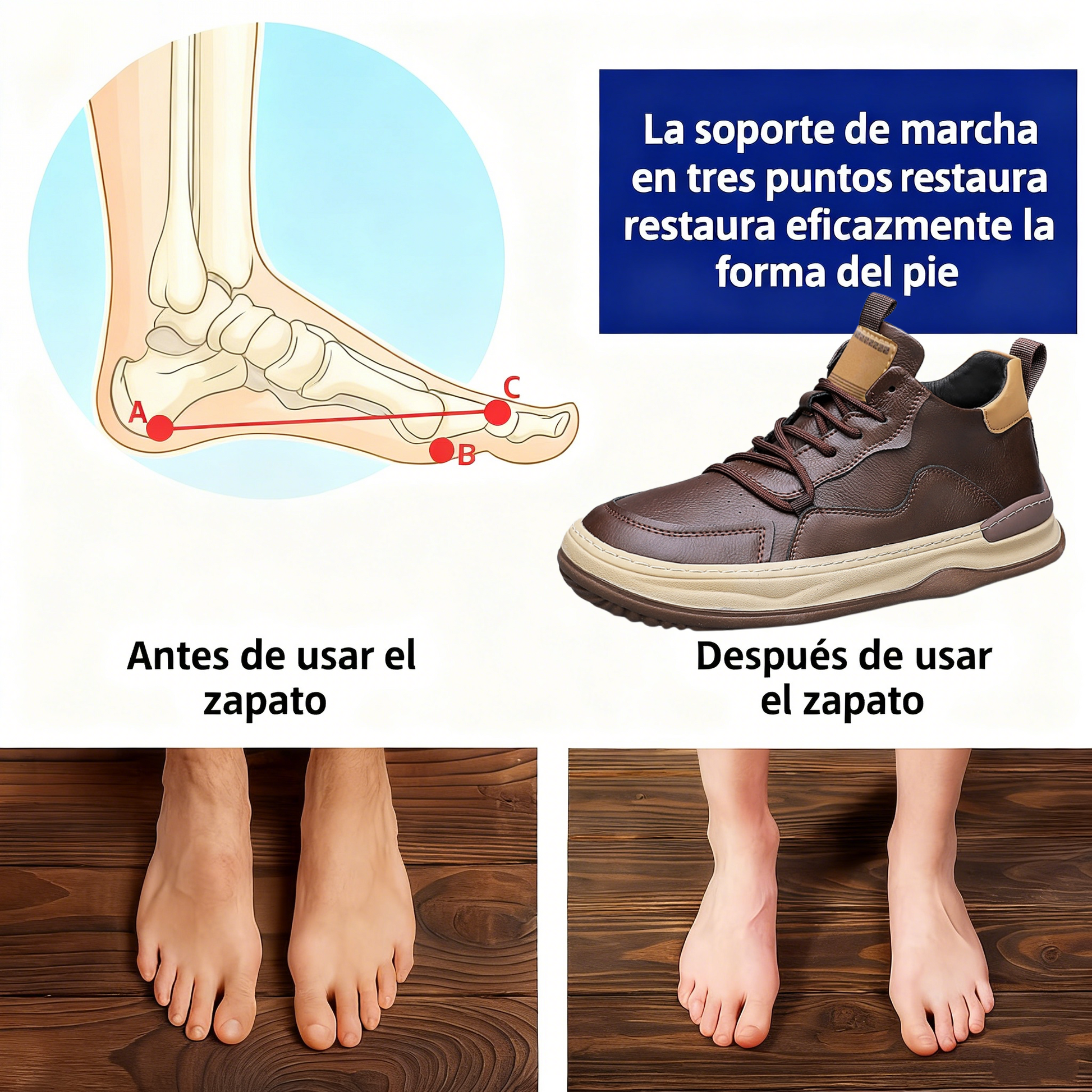 🐂【Corrección inteligente de pies con IA】Cuero de alta calidad + costuras a mano: imprescindible para hombres🔴Podólogo portátil