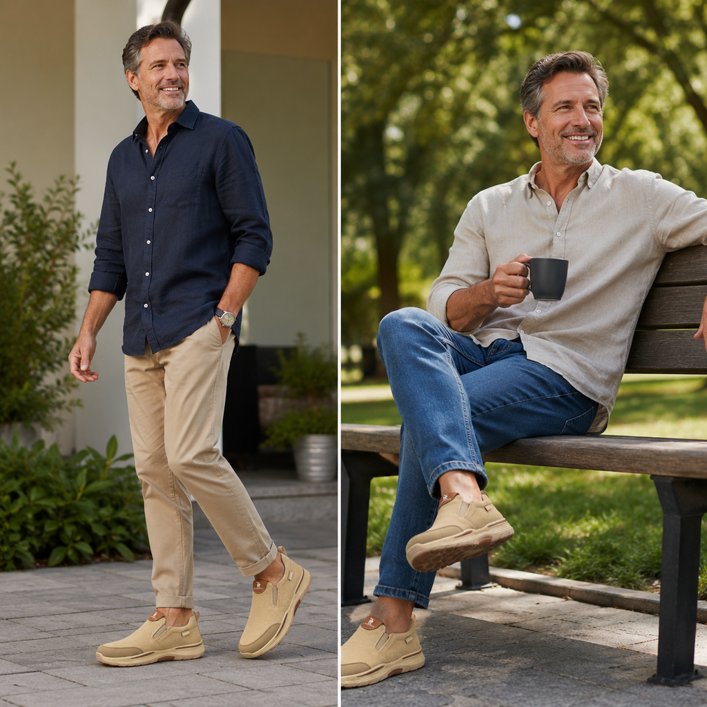 🔥 Zapatos ortopédicos de diseño ergonómico ⏰ Zapatos de lona ligeros y transpirables 👞 Proporcionan soporte para el arco para caminar sin dolor