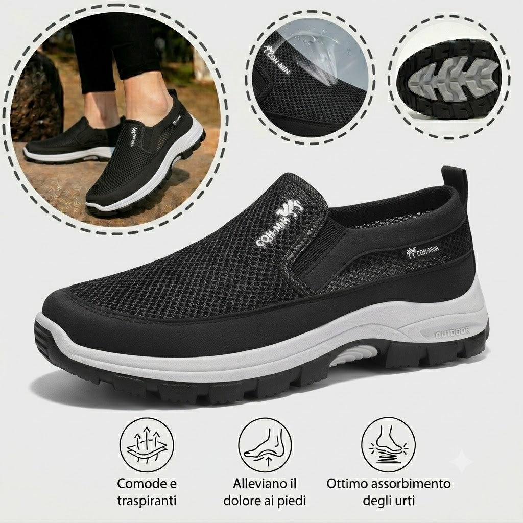 🔥 ¡50% de descuento hoy! 👞 Zapatos cómodos para caminar para hombre ✅ Alivian el dolor de pies ✅ Ligeros y transpirables, cómodos para caminar todo el día.