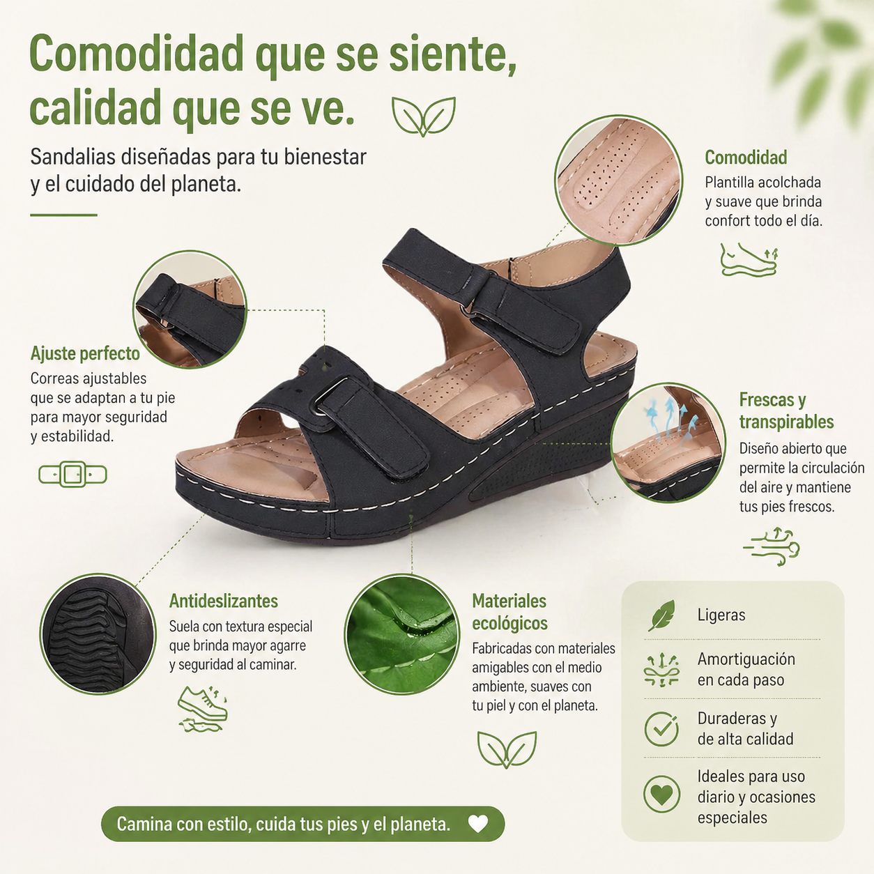 [🎁¡Hoy a mitad de precio! ¡No te lo pierdas!] Sandalias ortopédicas con forma ergonómica: camina sin dolor. 👞Garantizan una mayor comodidad al caminar.