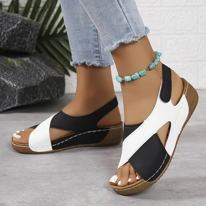 🔥Oferta especial por tiempo limitado👡Sandalias de cuña con plataforma para mujer✅, cierre de velcro, cómodas y transpirables, perfectas para paseos veraniegos informales👣