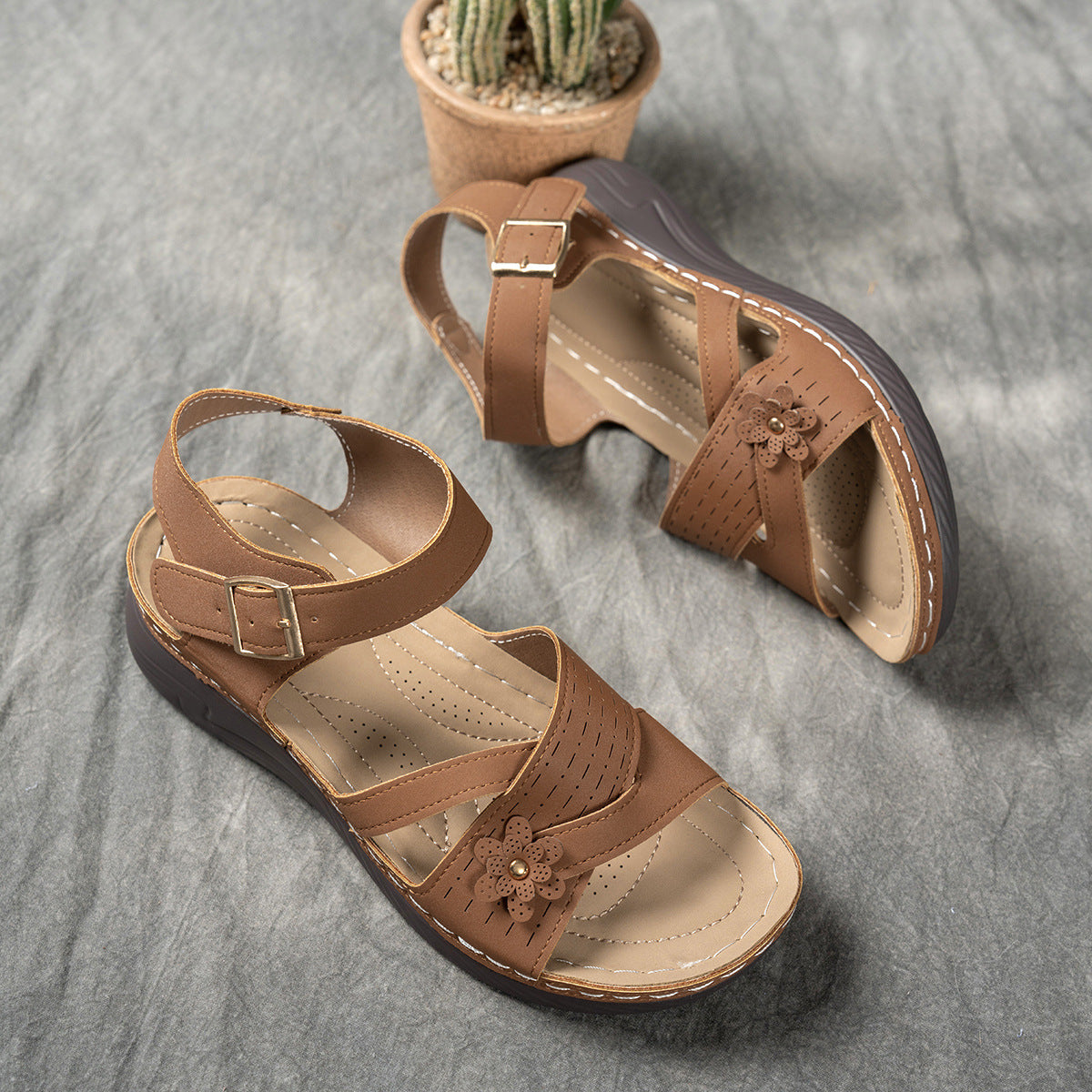 Sandalias ortopédicas ergonómicas — Con soporte para el arco del pie que ayuda a aliviar el dolor en los pies, estabilizar el talón y reducir la inestabilidad al caminar