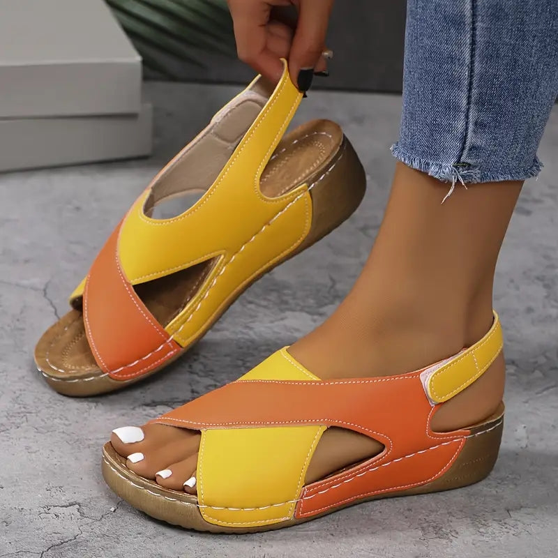 🔥Oferta especial por tiempo limitado👡Sandalias de cuña con plataforma para mujer✅, cierre de velcro, cómodas y transpirables, perfectas para paseos veraniegos informales👣