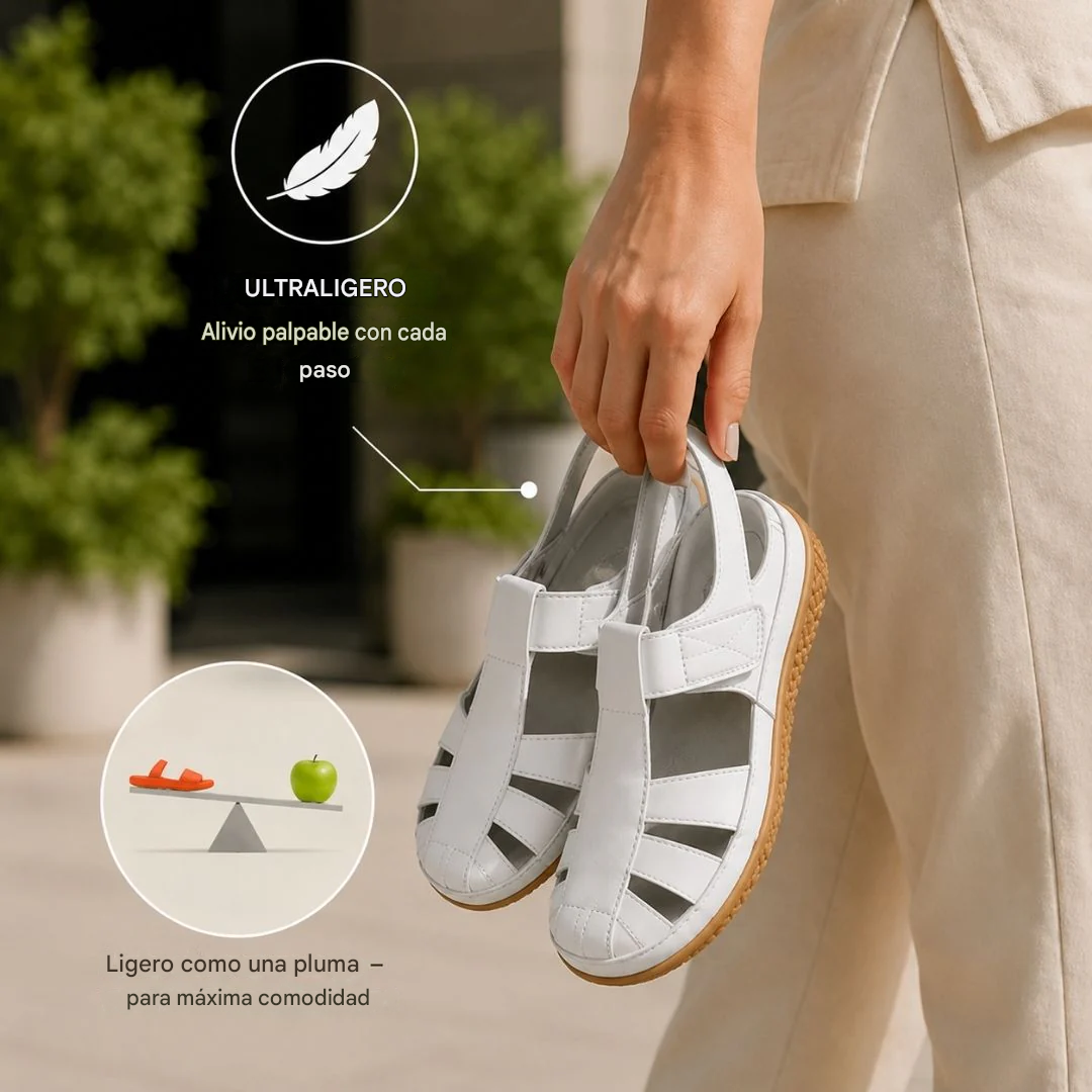 🔥50% de descuento: Sandalias BellaVita de cuero genuino cómodas — Suavidad premium · Antideslizantes · Ligeras · Frescas