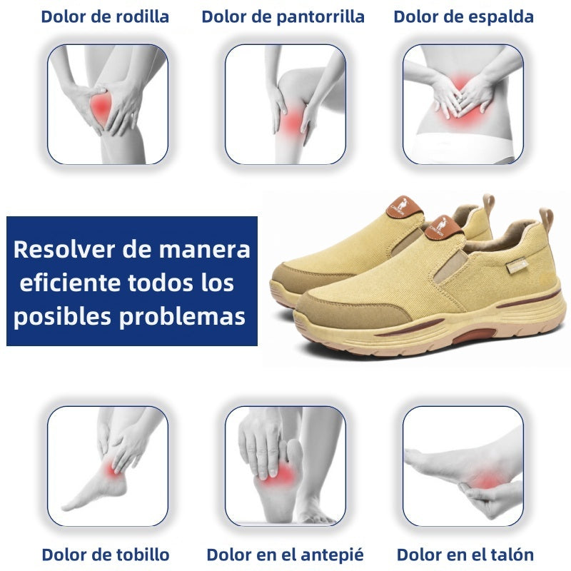 🔥 Zapatos ortopédicos de diseño ergonómico ⏰ Zapatos de lona ligeros y transpirables 👞 Proporcionan soporte para el arco para caminar sin dolor