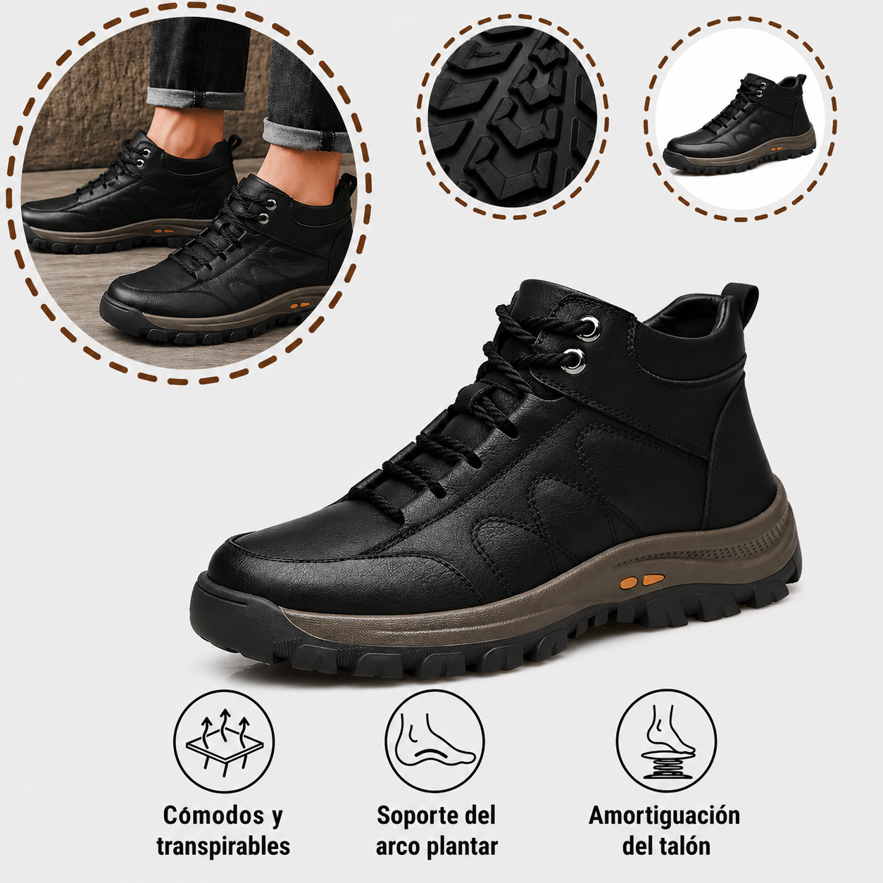 🎁Oferta por tiempo limitado: 30% de descuento🔴Zapatos de cuero de alta calidad🦶Alivian el dolor de pies y la fascitis plantar - Impermeables y antideslizantes✅Disponibles en varias tallas