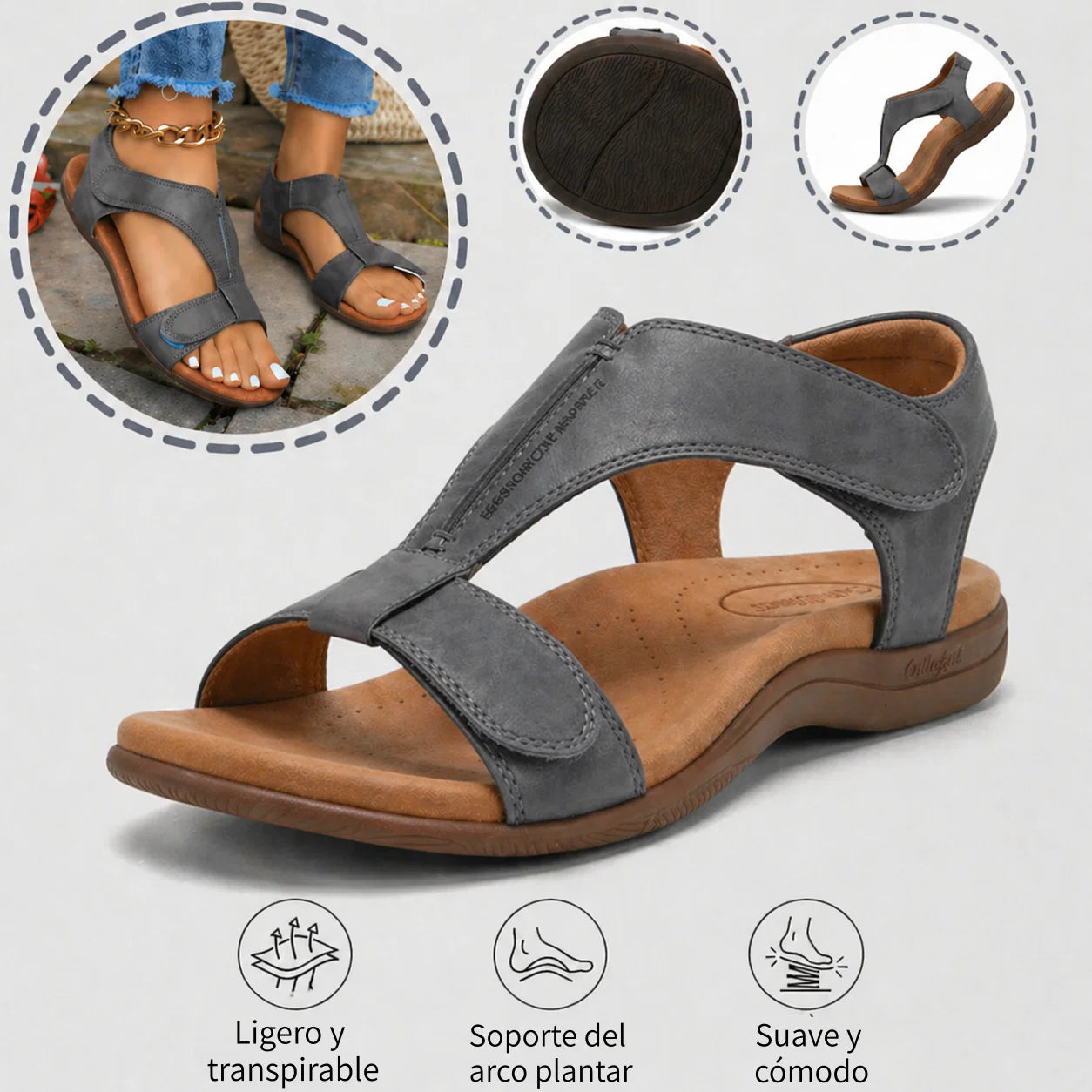 🔥 Sandalias ortopédicas de verano para mujer | Diseño ergonómico, soporte para el arco, comodidad durante todo el día | Antideslizante y transpirable ✅