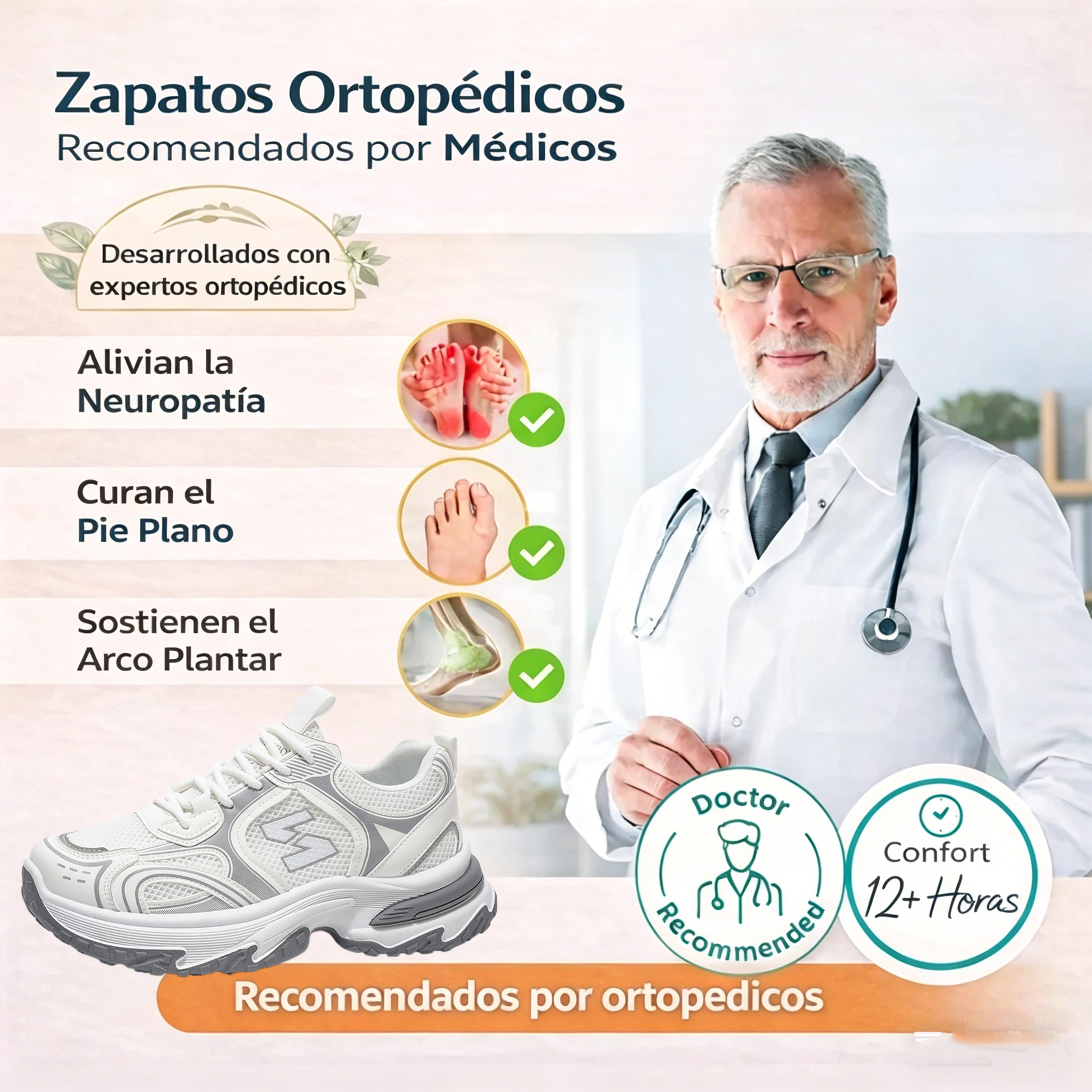 🎁 ¡Último día para aprovechar el 70% de descuento! ¡No te pierdas esta oportunidad! ⏰ Alivia el dolor de pies y la fascitis: zapatos ortopédicos cómodos, antideslizantes y transpirables.