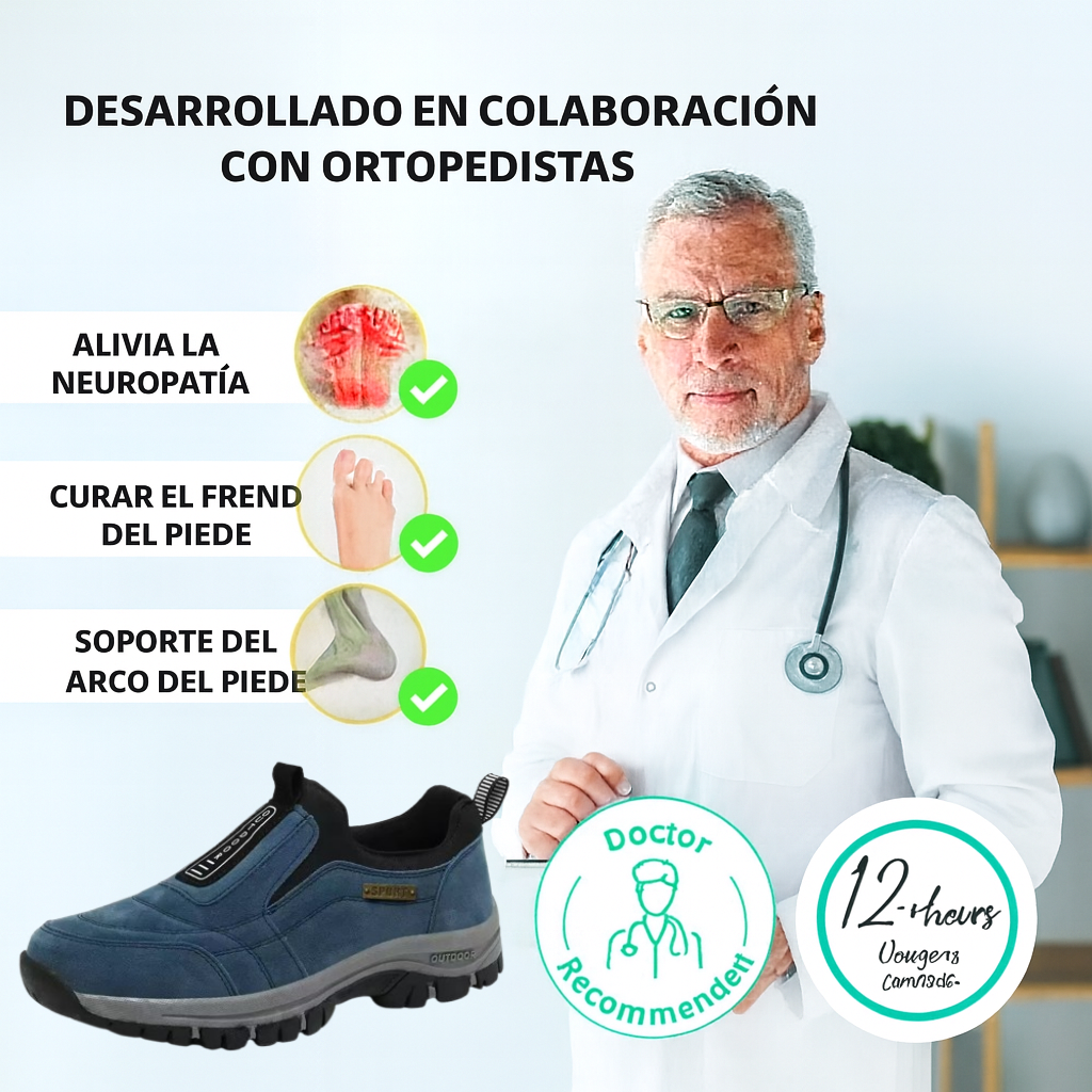 🎁 Oferta especial: 50% 🎁 Zapatos ortopédicos para caminar para hombre — Zapatos de gamuza cosidos a mano 👟 Impermeables y antideslizantes ✅ Soporte para el arco — Caminar cómodamente.