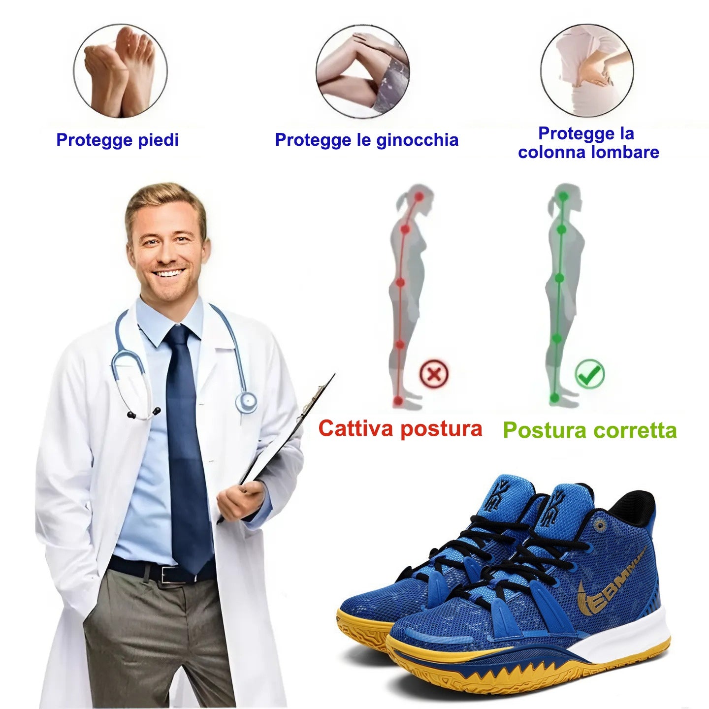 🔥Ultimo giorno! Sconto del 30%! ⏰Scarpe sportive correttive di lusso da uomo dal design ergonomico✅ Morbide e comode con un supporto eccellente🦶 - Alleviano efficacemente il dolore al piede